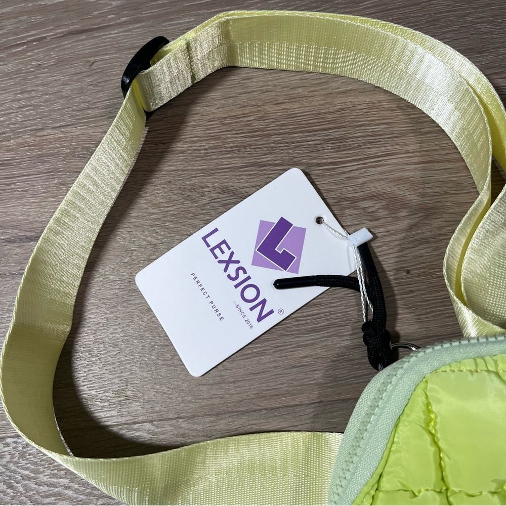 Lexsion Perfect Puffer Lime Quilted Belt  Bag Fanny Pack - Picture 2 of 5